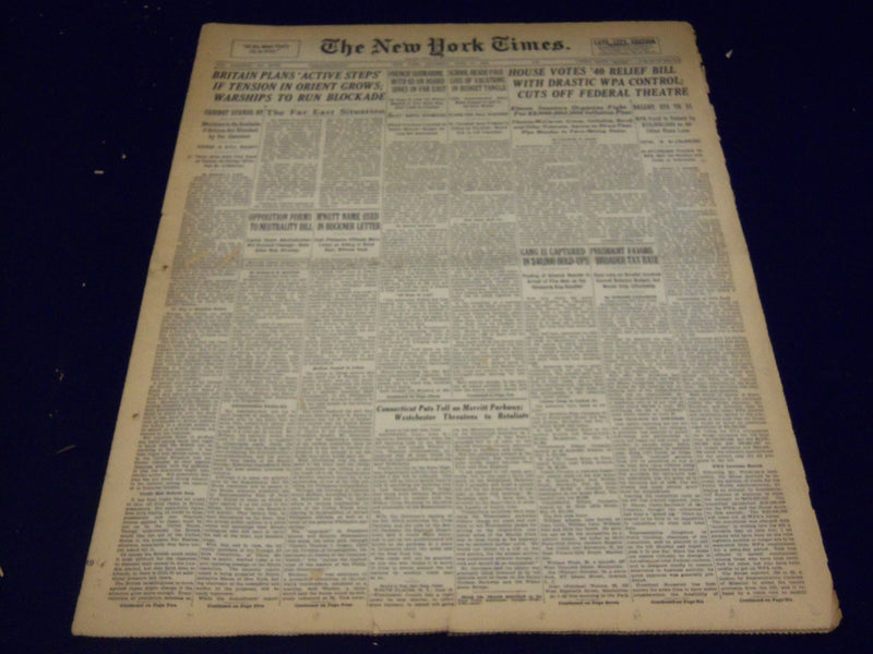 1939 JUNE 17 NEW YORK TIMES - BRITAIN PLANS ACTIVE STEPS IN TENSION - NT 594