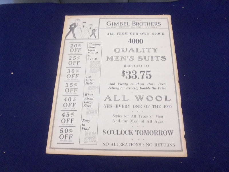 1920 JUNE 6 NEW YORK TIMES - 5,621,151 LIVE IN NEW YORK - NT 9106