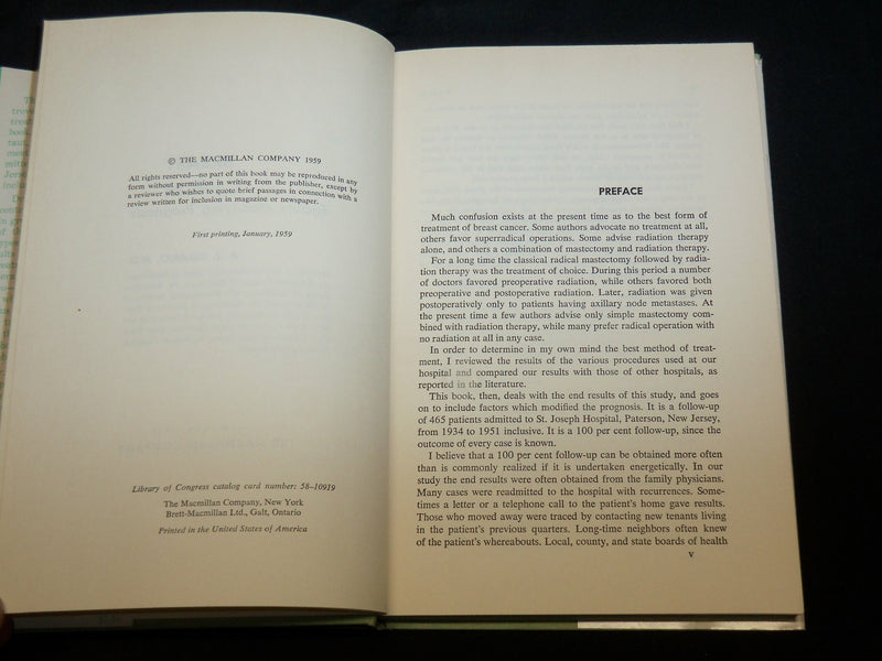 1959 BREAST CANCER FACTORS MODIFYING PROGNOSIS BOOK BY A. J. DELARIO - KD 2761L