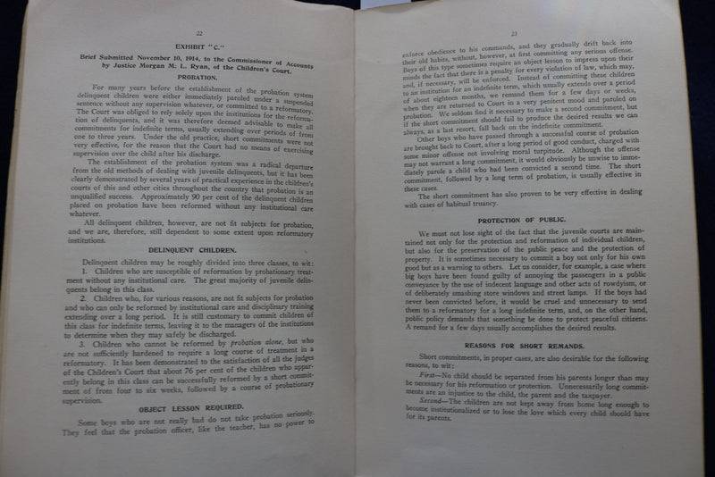 1915 JUVENILE DELINQUENTS SOFTCOVER BOOK BY LEONARD WALLSTEIN - K 862