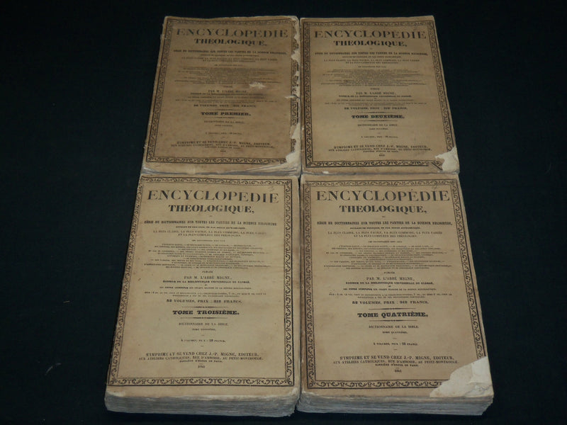 1845-1846 ENCYCLOPEDIE THEOLOGIQUE DICTIONNAIRE DE LA BIBLE LOT OF 4 - KD 4583