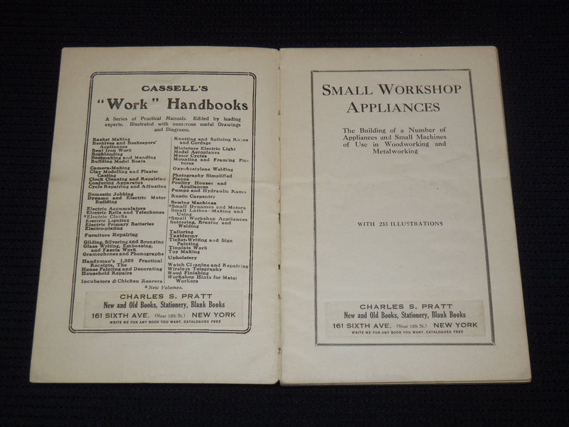 1920'S SMALL WORKSHOP APPLIANCES - CASSELL'S WORK HANDBOOKS - J 8051