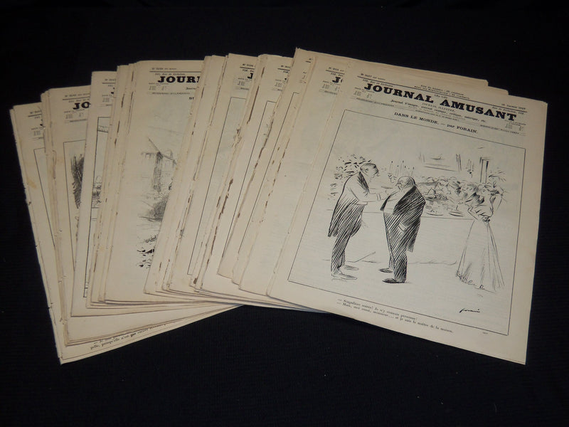 1897 JOURNAL AMUSANT ILLUSTRE FRENCH MAGAZINE LOT OF 29 - FASHION ILLUS- O 3197D