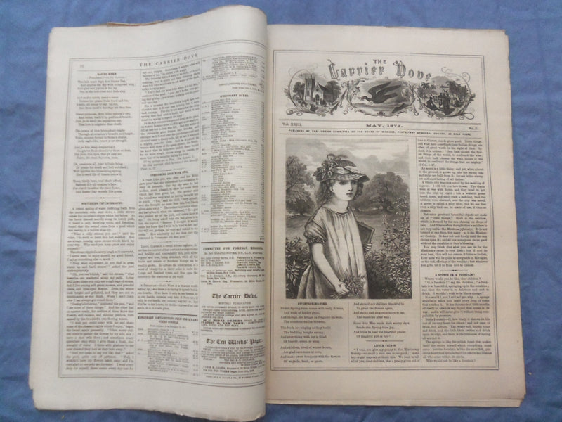 1873-1877 CARRIER DOVE NEWSPAPER -PROTESTAND EPISCOPAL CHURCH-LOT OF 60- NP 8413