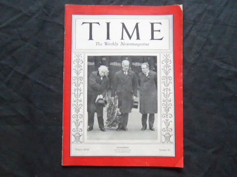 1931 SEPTEMBER 7 TIME MAGAZINE - MACDONALD, BALDWIN AND GEORGE - T 289