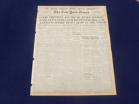 1918 APRIL 10 NEW YORK TIMES - ANGRY PROTESTS ROUSED BY LLOYD GEORGE - NT 8207