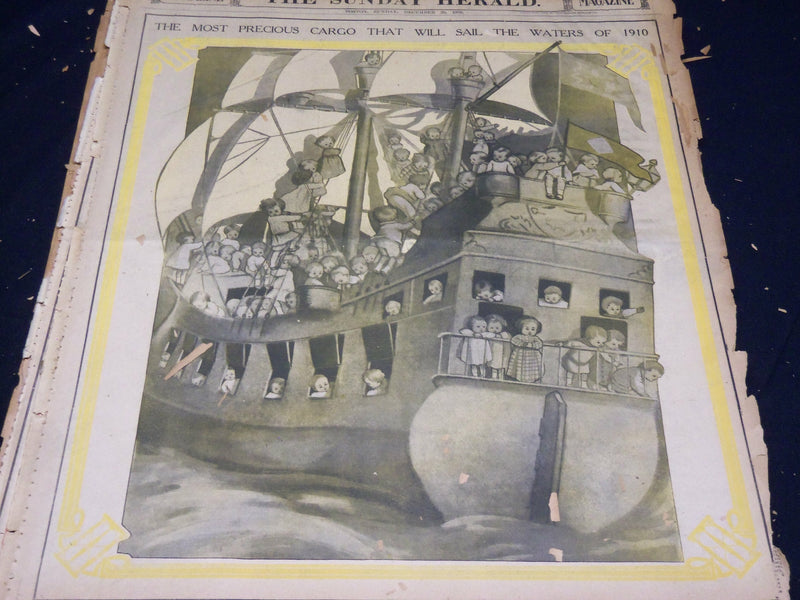 1909 THE BOSTON HERALD SUNDAY MAGAZINE SECTIONS LOT OF 21 - NICE PHOTOS - UP 94