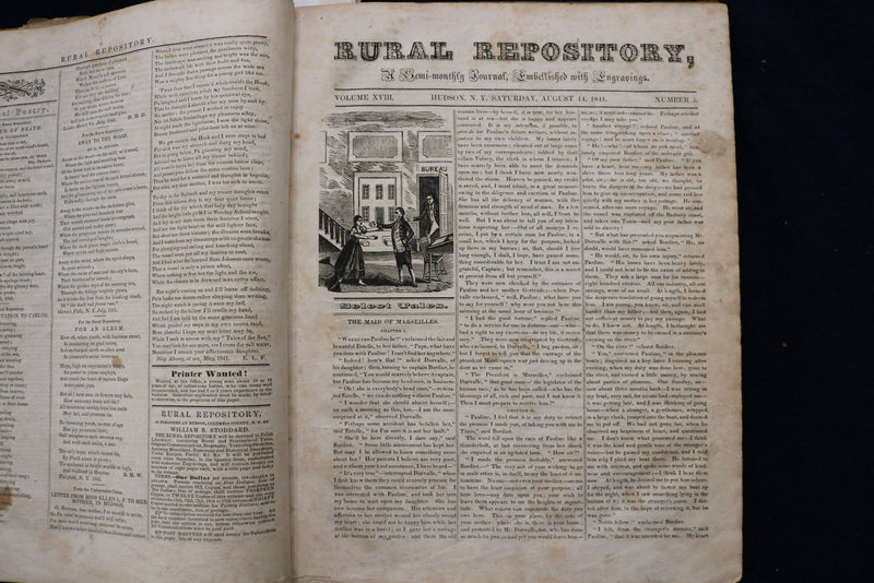1841-1842 RURAL REPOSITORY MAGAZINE BOUND VOLUME - KD 9533