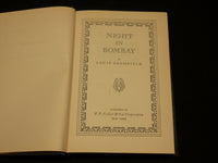1940 NIGHT IN BOMBAY HARDCOVER BOOK BY LOUIS BROMFIELD - KD 2770E