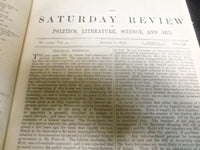1876 SATURDAY REVIEW 2 BOUND VOLUMES - COMPLETE YR- PUBLISHED IN LONDON - R 1071