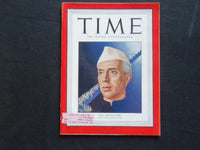 1949 OCTOBER 17 TIME MAGAZINE - PRIME MINISTER JAWAHARIAL NEHRU - T 1196
