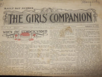 1907 THE GIRLS' COMPANION NEWSPAPER LOT OF 5 ISSUES - K 568