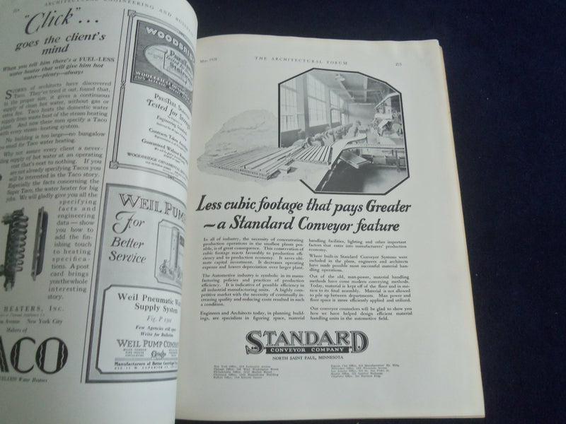 1928 MAY PART 2 THE ARCHITECTURAL FORUM MAGAZINE- PHOTOS, STORIES & ADS- ST 7300