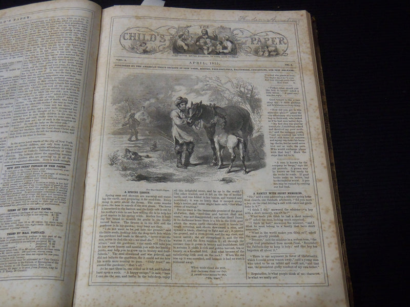 1852-1862 THE CHILD'S PAPER BOUND VOLUME - NICE ILLUSTRATIONS - KD 3352F