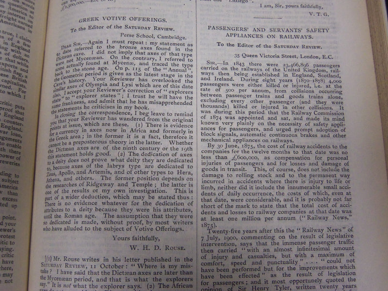 1902 SATURDAY REVIEW 2 BOUND VOLUMES - COMPLETE YR- PUBLISHED IN LONDON - R 1088