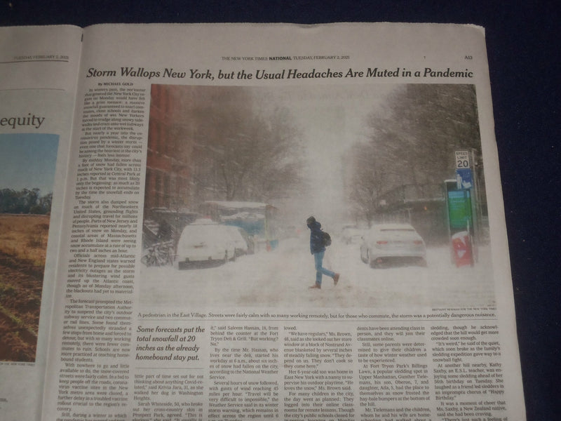 2021 FEBRUARY 2 NEW YORK TIMES - BIDEN AND GOP HUNT FOR A PATH TO A RELIEF PLAN