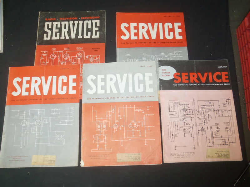 1946-1957 SERVICE - TELEVISION-RADIO MAGAZINE - LOT OF 5 - O 212J