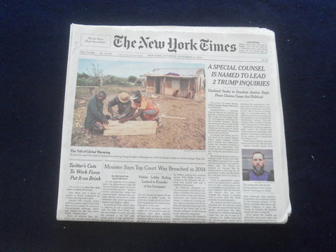 2022 NOV 19 NEW YORK TIMES -A SPECIAL COUNSEL IS NAMED TO LEAD 2 TRUMP INQUIRIES