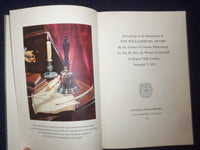 1957 PROCEEDINGS OF WILLIAMSBURG AWARD TO CHURCHILL HARDCOVER BOOK BY - KD 9076