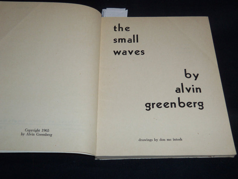 1965 THE SMALL WAVES SOFTCOVER BOOK BY ALVIN GREENBERG - DON MCINTOSH - J 8928