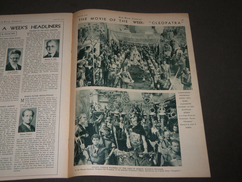 1934 APRIL 28 NY TIMES MID-WEEK PICTORIAL MAGAZINE - BASEBALL PHOTOS - NP 2934