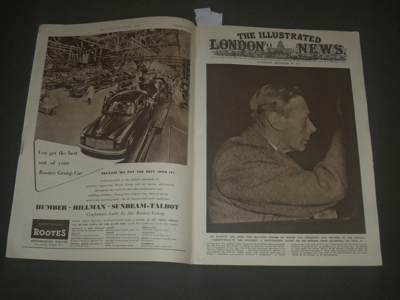 1951 SEPT 29 THE ILLUSTRATED LONDON NEWS MAGAZINE - CANADIAN ROYAL TOUR- SP 8303