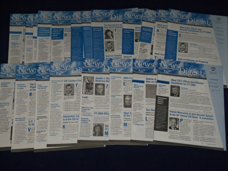 2000-2004 NEWS DIGEST CONSTRUCTION SPECIFICATIONS INSTITUTE LOT OF 46 - O 2255