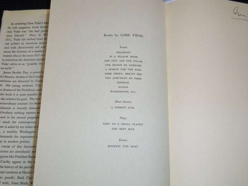 1967 WASHINGTON D. C. A NOVEL BY GORE VIDAL - HARDCOVER BOOK - KD 7719