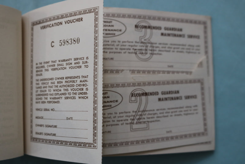 1963 CHEVROLET OWNER PROTECTION PLAN BOOKLET - SOFTCOVER - K 2577