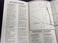 1959 ILLINOIS TOLLWAY AND CONNECTING HIGHWAYS FOLD-OUT MAP - J 8556