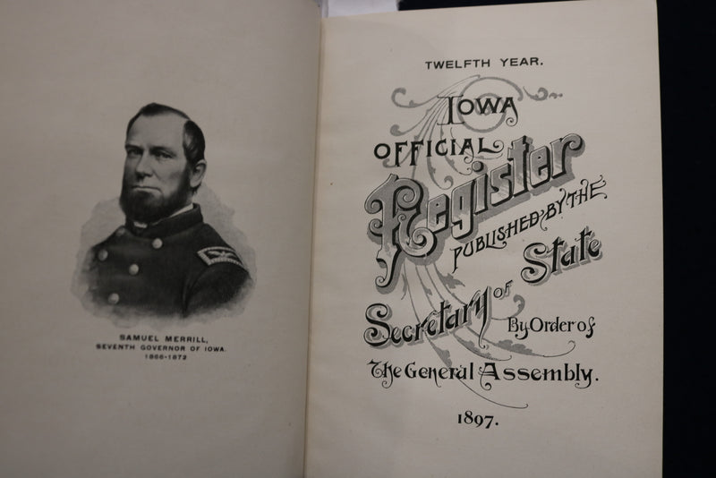 1897 IOWA OFFICIAL REGISTER - HARDCOVER BOOK - K 1770