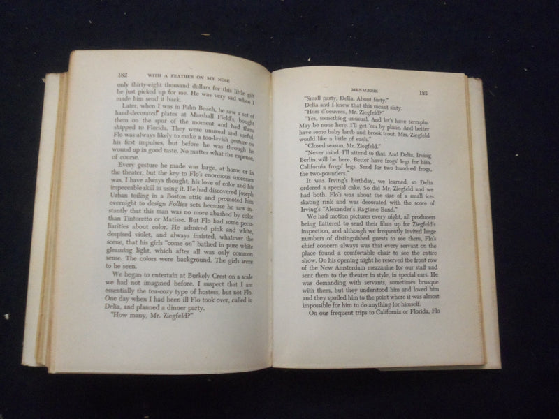 1949 WITH A FEATHER ON MY NOSE HARDCOVER BOOK BY BILLIE BURKE - KD 8245