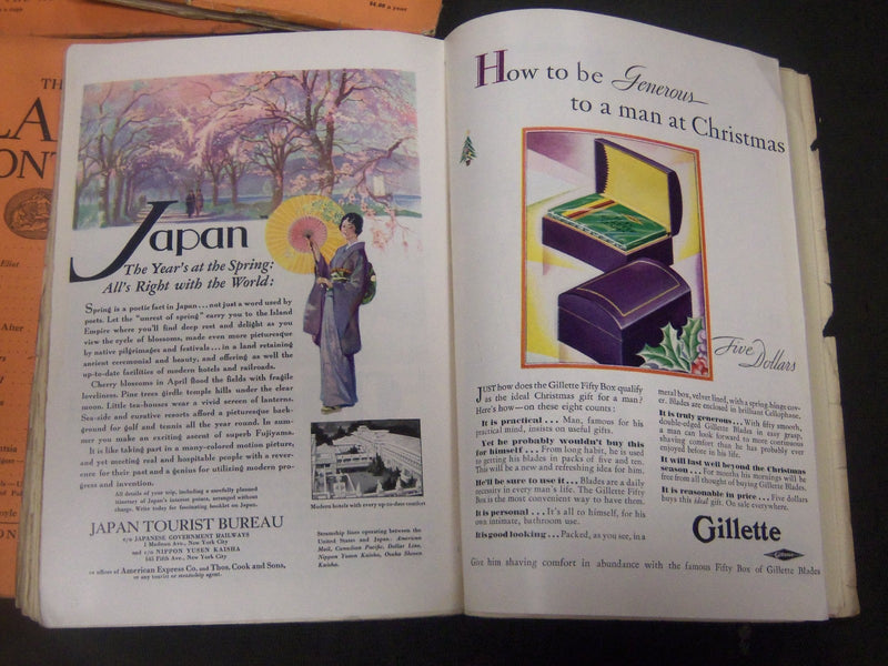 1929 THE ATLANTIC MONTHLY MAGAZINE LOT 9 ISSUES - STORIES & ARTICLES - WR 341F