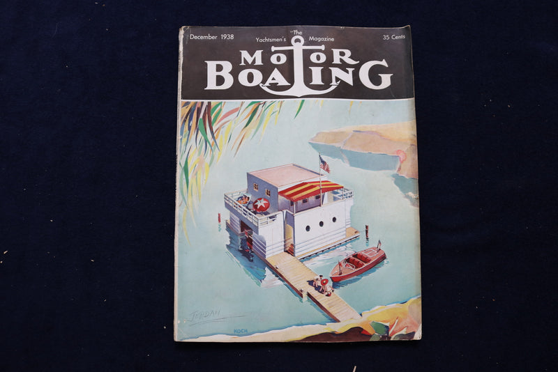 1939 DECEMBER MOTOR BOATING MAGAZINE - ILLUSTRATED BOATS COVER - E 11684