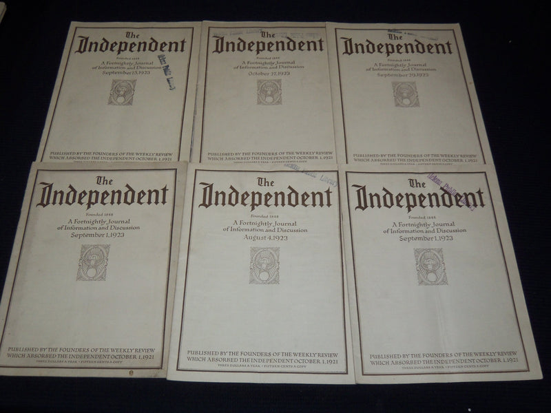 1923-1924 THE INDEPENDENT WEEKLY MAGAZINE LOT OF 35 - ARTICLES & ADS - WR 707
