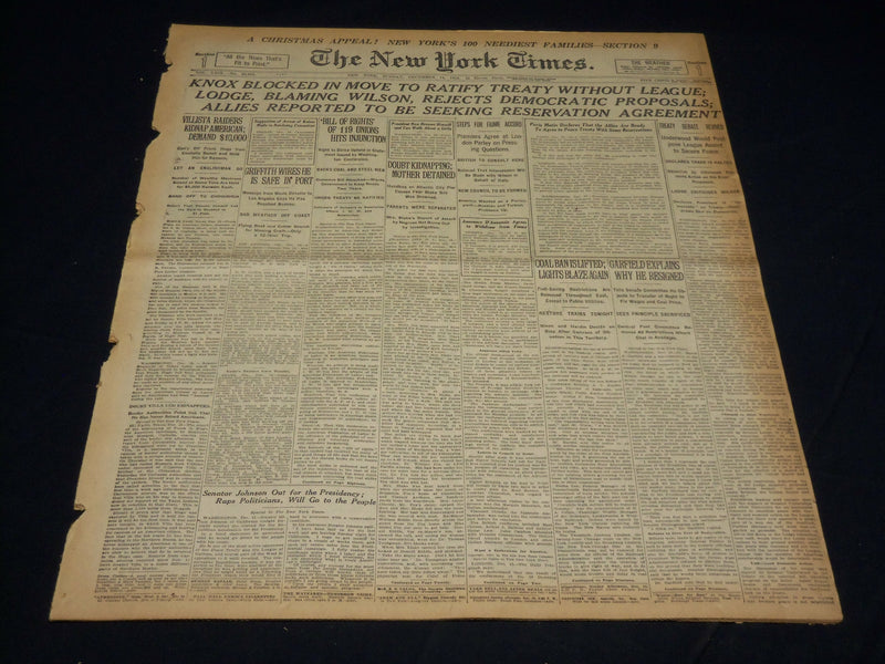 1919 DECEMBER 14 NEW YORK TIMES - MOVE TO RATIFY TREATY WITHOUT LEAGUE - NT 7955