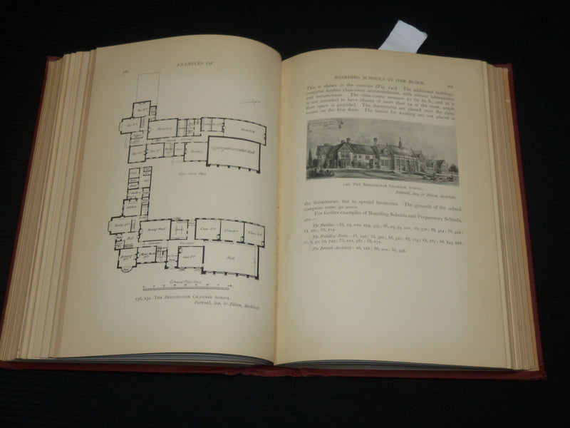 1903 MODERN SCHOOL BUILDINGS HARDCOVER BOOK BY FELIX CLAY - NICE ILLUS.- KD 7477