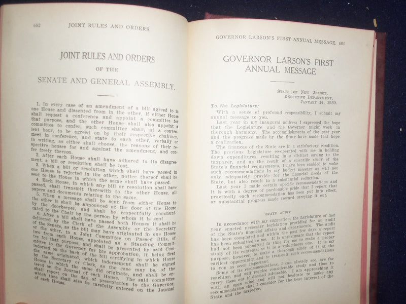 1950 FITZGERALD'S LEGISLATIVE MANUAL STATE OF NEW JERSEY HARDCOVER BOOK- KD 9117