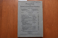 1916 OCTOBER SOCIETY OF AMERICAN FORESTERS PROCEEDINGS - SOFTCOVER BOOK - K 3247