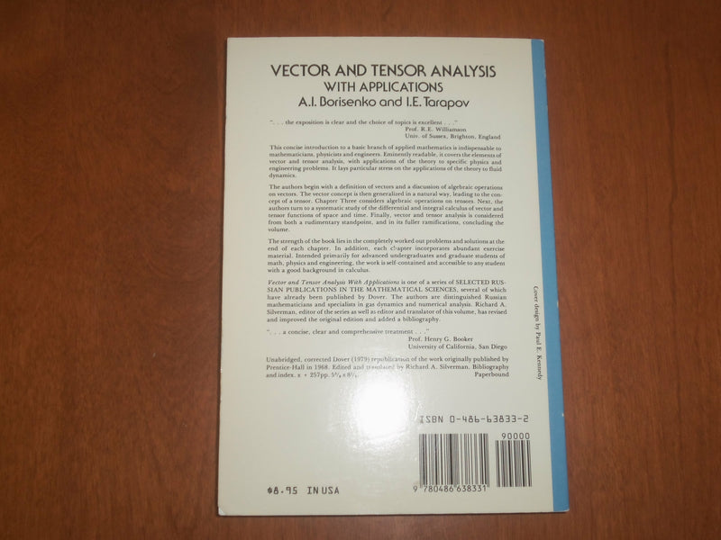 1979 VECTOR AND TENSOR ANALYSIS WITH APPLICATIONS BY BORISENKO & TARAPOV-KD 6700