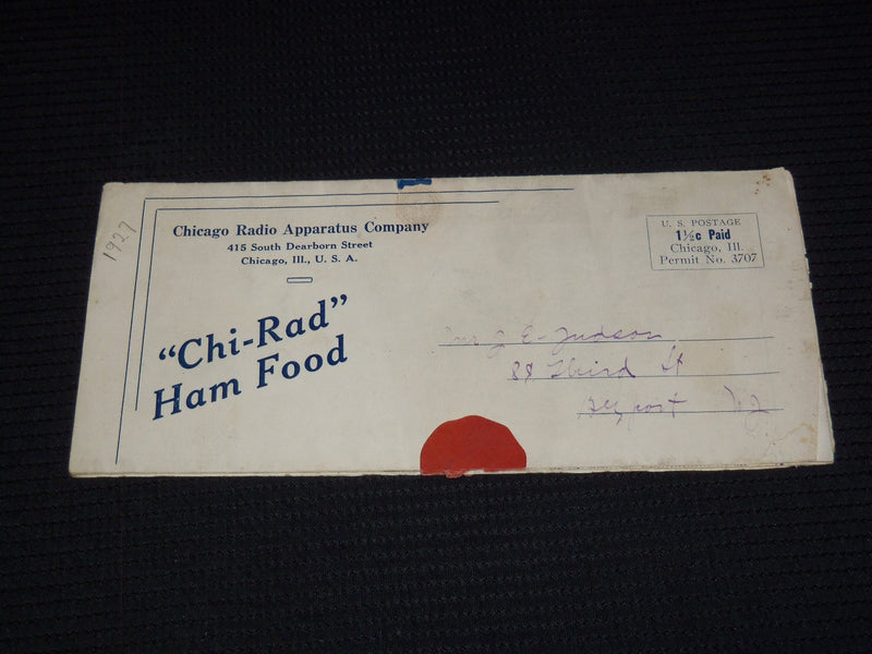 1920'S CHI-RAD HAM FOOD CATALOG - CHICAGO RADIO APPARATUS - J 7581