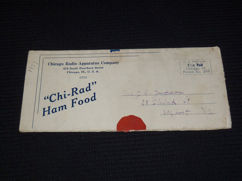 1920'S CHI-RAD HAM FOOD CATALOG - CHICAGO RADIO APPARATUS - J 7581