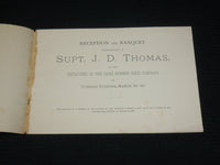 1889 MARCH 26 THOMAS RECEPTION SOUVENIR PROGRAM - PARA RUBBER SHOE CO. - J 7043