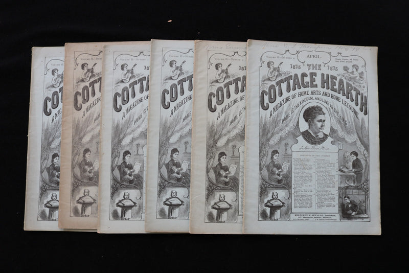 1875 THE COTTAGE HEARTH MAGAZINE - LOT OF 6 - K 2791
