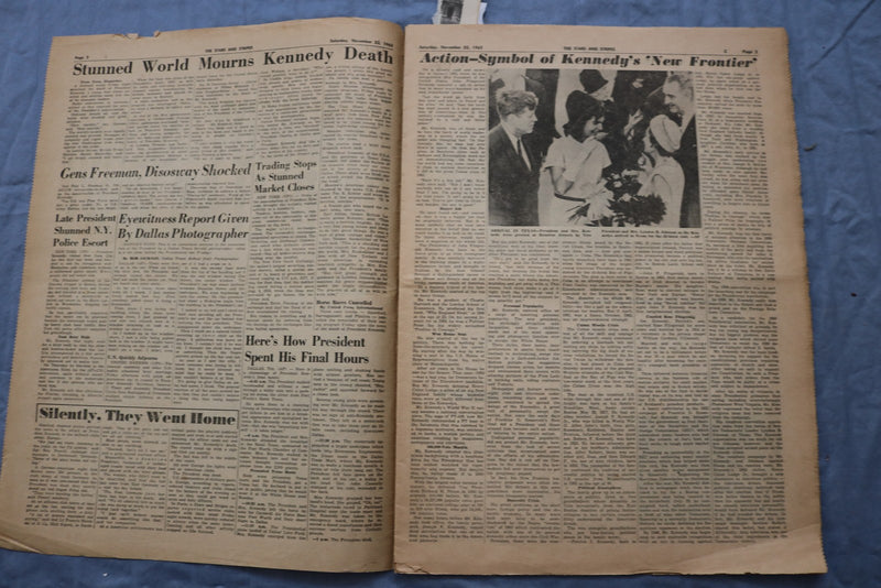 1963 THE STARS AND STRIPES NEWSPAPER-PRESIDENT KENNEDY SLAIN- LOT OF 2 - NP 9206