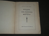 1914 APRIL 23 SHAKESPEARE 350TH ANNIVERSARY CELEBRATION BOOK - J 3161