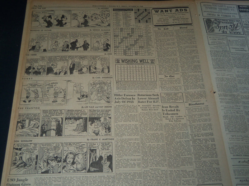1946 OCT 18 PANAMA STAR & HERALD - WAR CRIMINALS BODIES CREMATED - NT 7546