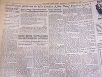 1934 SEPT 27 NEW YORK TIMES -HAUPTMANN IS INDICTED LINDBERGH TESTIFIES - NT 1614