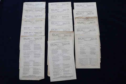 1897-1898 BOSTON MUSIC HALL PROGRAMS - LOT OF 19 - R. MARRINER FLOYD - K 1634