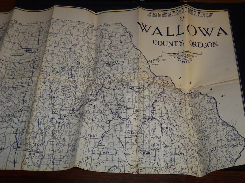 1974 WALLOWA COUNTY OREGON PITTMON MAP W/ ENVELOPE - J 8745